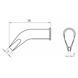 LHT DX grot 5.0 mm, zagięty, typ wkrętak