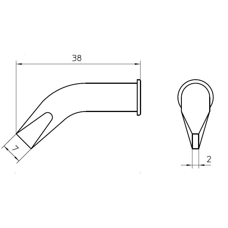 LHT EX grot 7.0 mm, zagięty, typ wkrętak